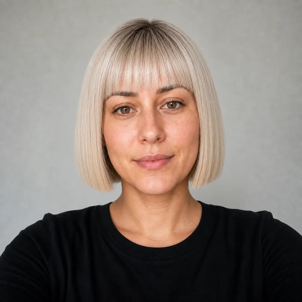 Chin-length blunt bob - Short