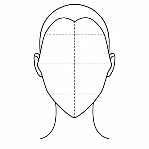 Diamond face outline: Cheekbones are widest, with a narrower forehead and jaw.