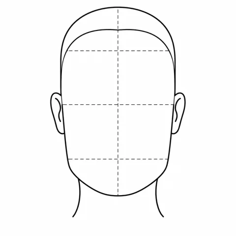 Oblong face outline: Also called oblong: noticeably longer than wide, with fairly straight sides.