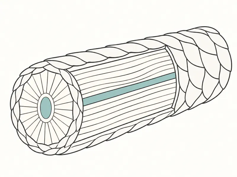 Hair-shaft cross-section with an outer scaled ring, a thick middle layer, and a small central core.